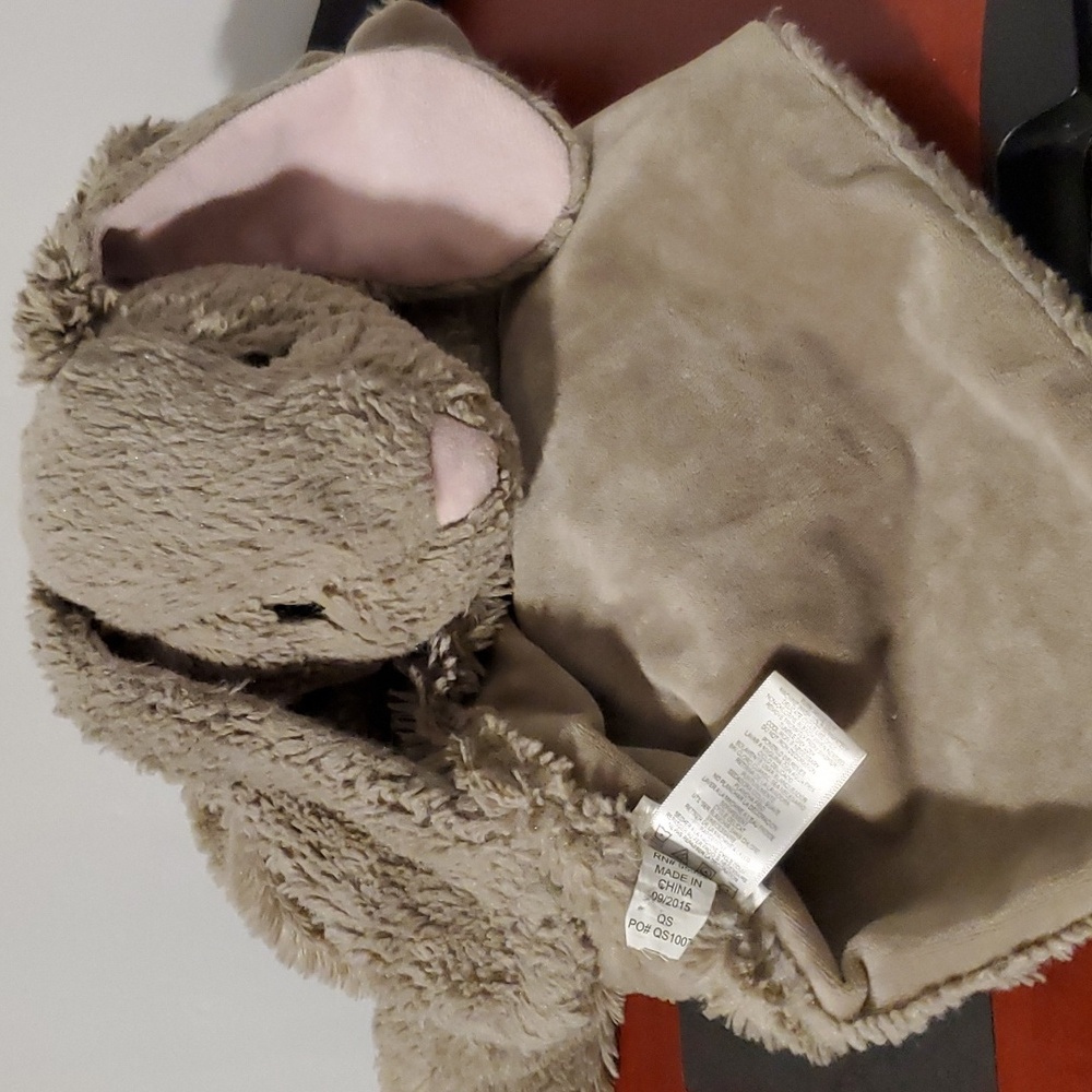 2015 Quiltex Plush Grey Bunny Security Blanket Baby Lovey Gray Oversized